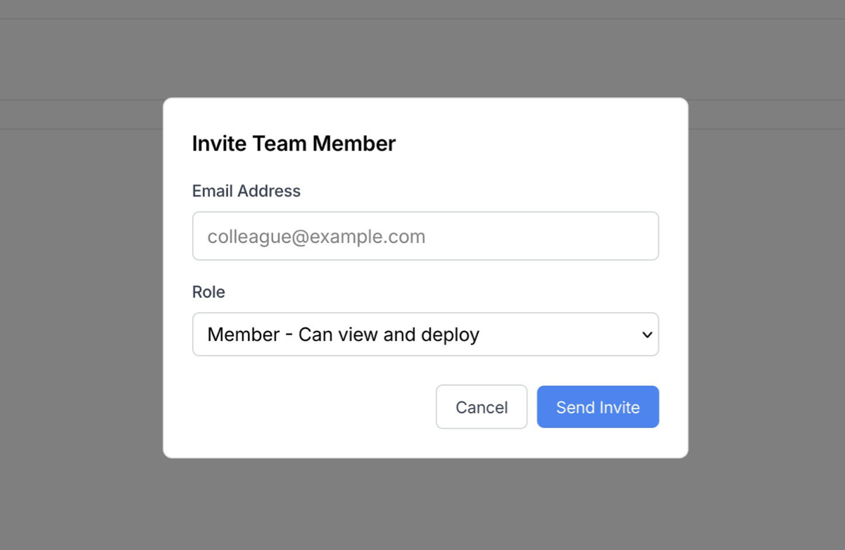 Team invites and roles
