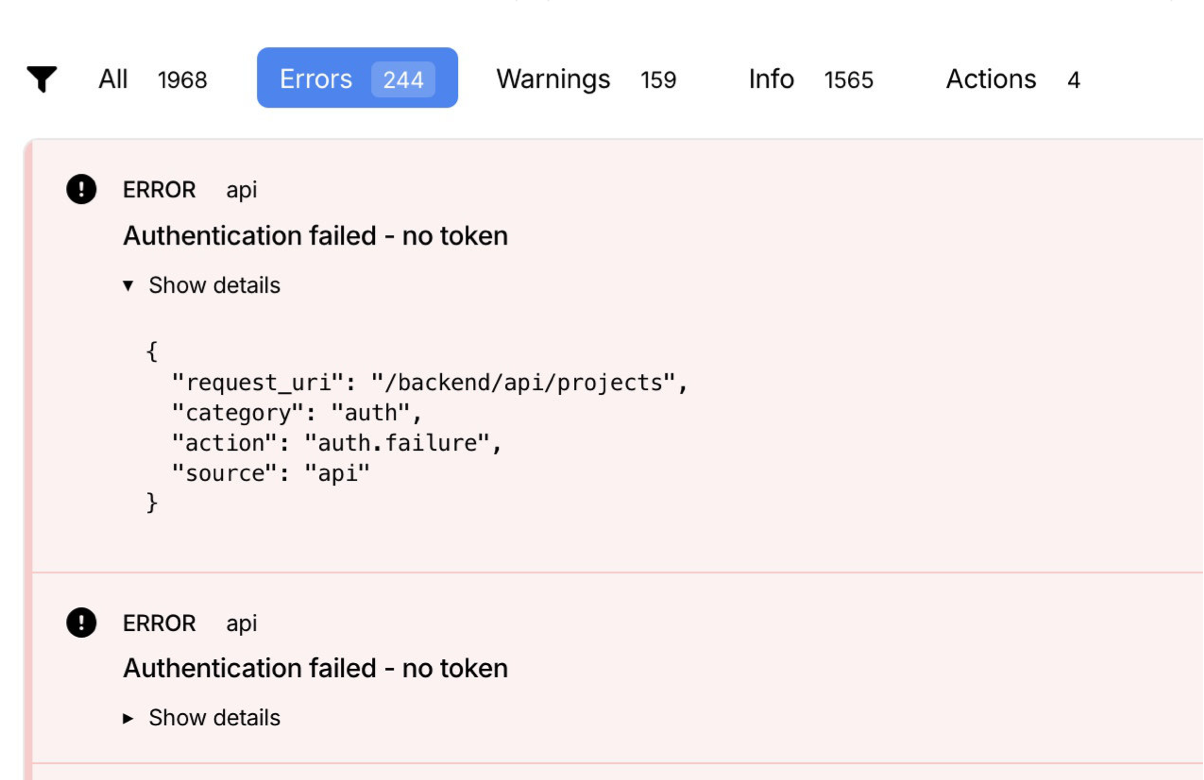 Wemazu support and error logs overview